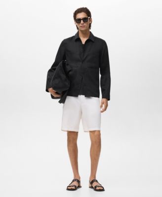 Men's Linen-Blend Pockets Jacket