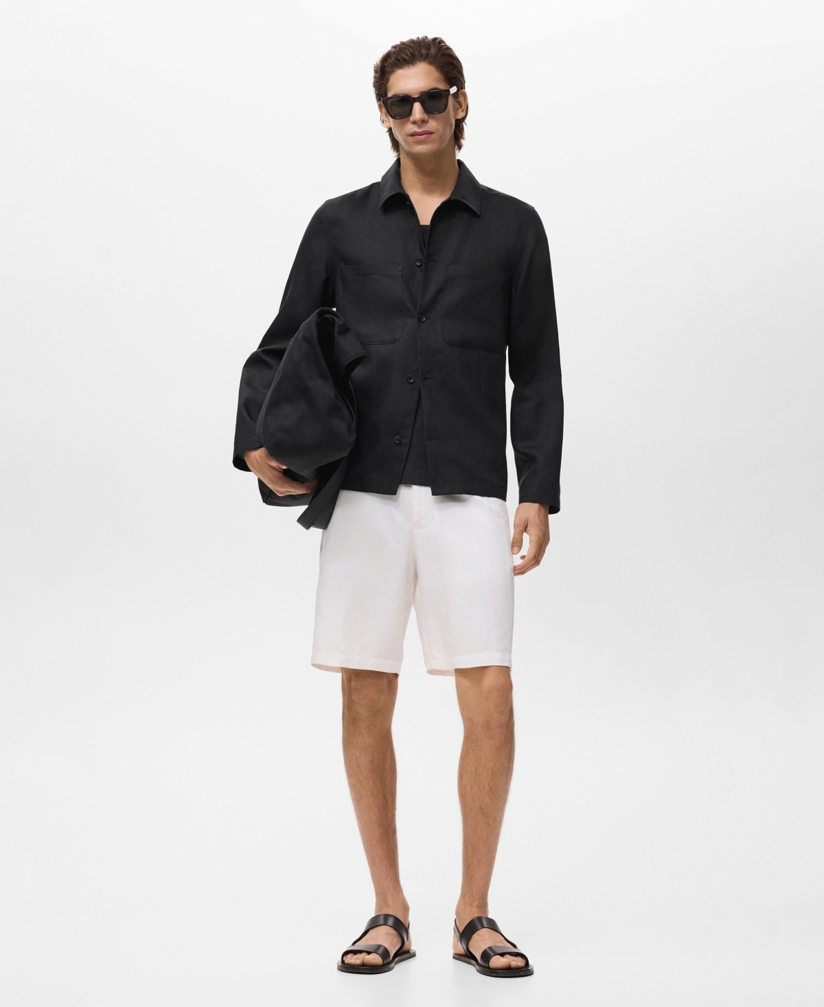 Mango Chore Jacket In Black