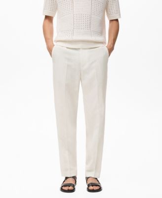 MANGO - Men's Linen And Lyocell Blend Straight-Leg Pants