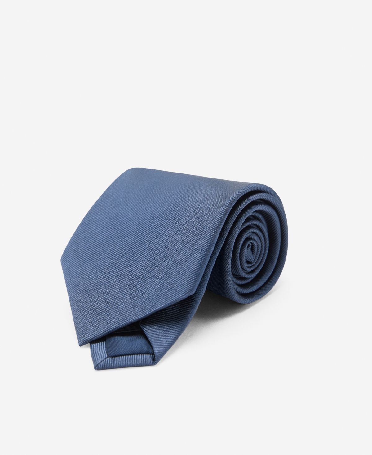 Mango Men's Plain Silk Tie In Blue