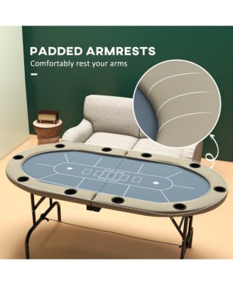 70" Foldable Poker Table, 8 Player jack Game Table,