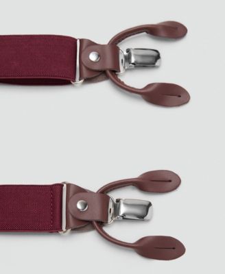 Men's Leather Details Adjustable Elastic Suspenders
