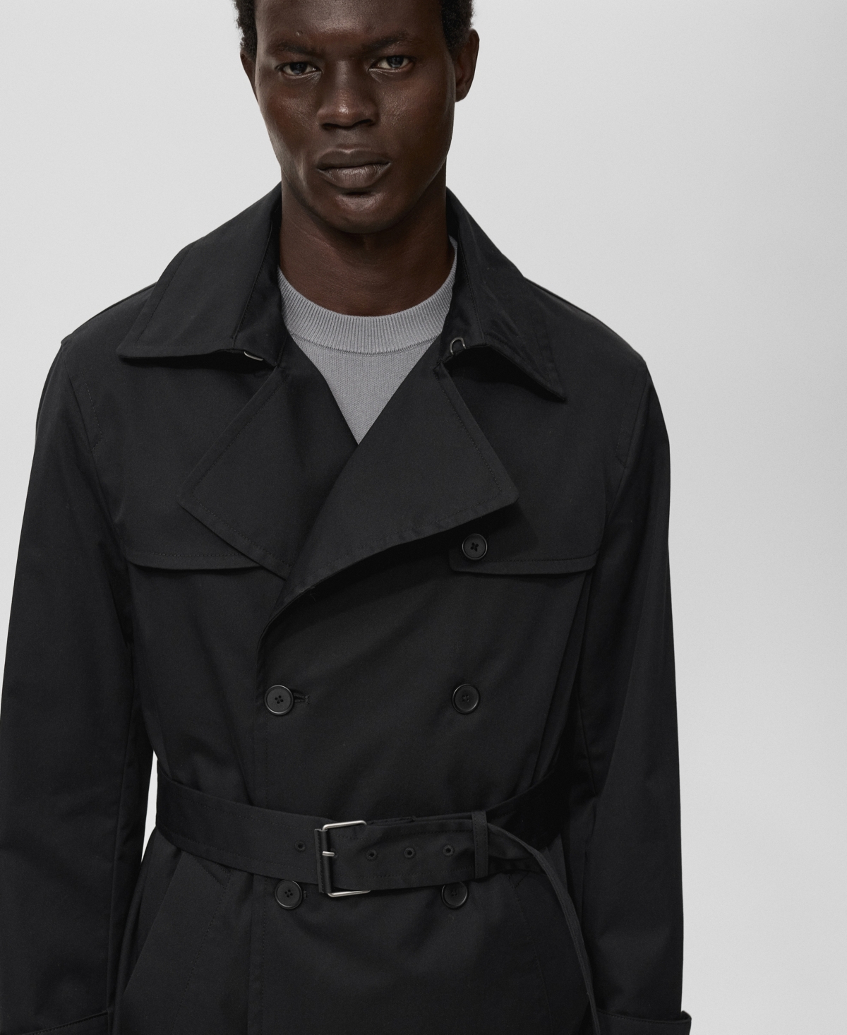 Mango Water Repellent Trench Coat In Black
