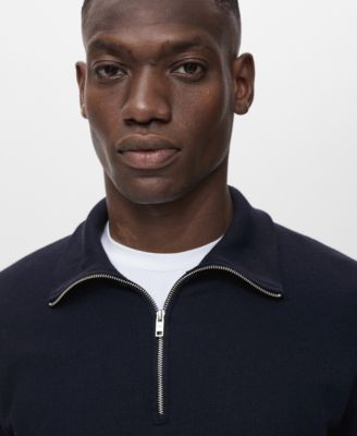 Men's Zipper Collar Microstructure Sweater