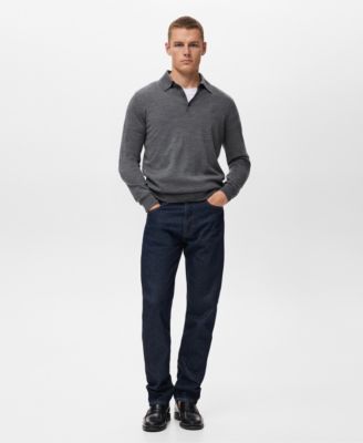 Men's Wool Knitted Polo Sweater