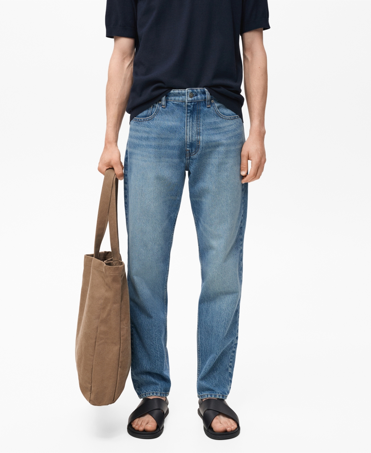 Mango Bob Regular Fit Jeans In Blue