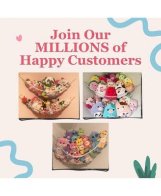 Toddler Stuffed Animal Net Hammock, Jumbo Extra Large Corner Hanging Toy Storage Organizer, Rainbow, 2 Pack