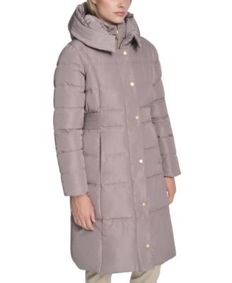 Women's Trim Hood Zip-Front Down Filled Puffer Coat