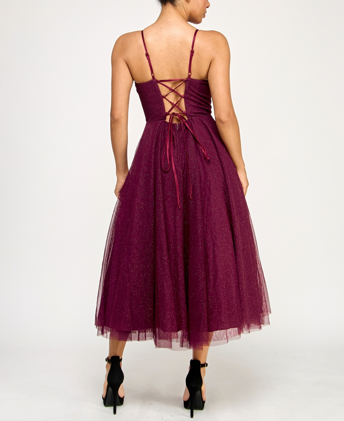 pear culture Juniors Glitter Corset Dress
