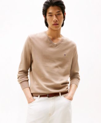 Men's Essential Solid V-Neck Sweater