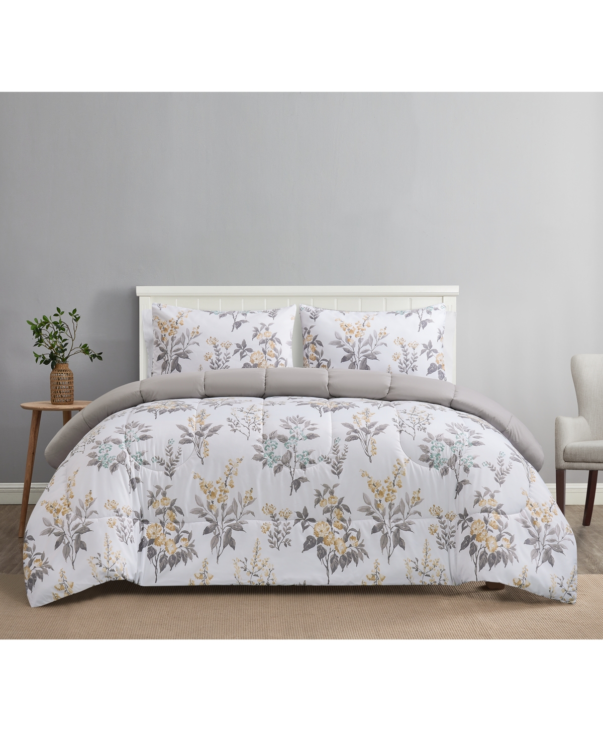 Highline Bedding Co. Rosenne Reversible 3-pc. Comforter Set In White
