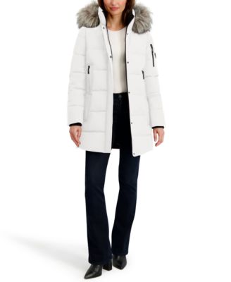 Women's Faux-Fur-Trim Hooded Puffer Coat