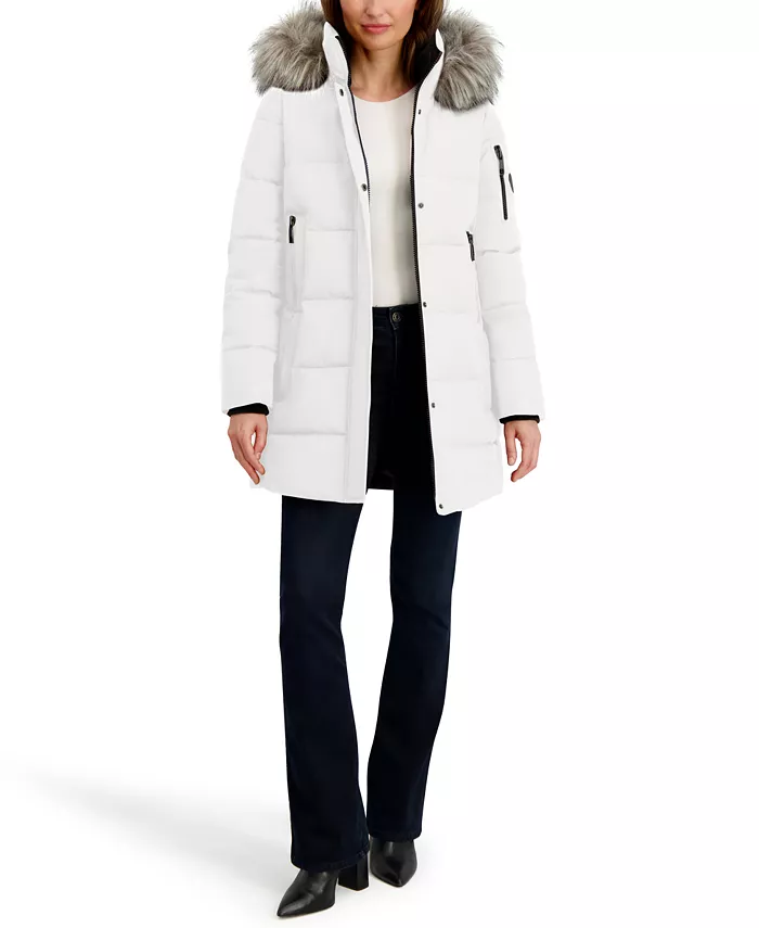 Women's Faux-Fur-Trim Hooded Puffer Coat - thumbnail 2