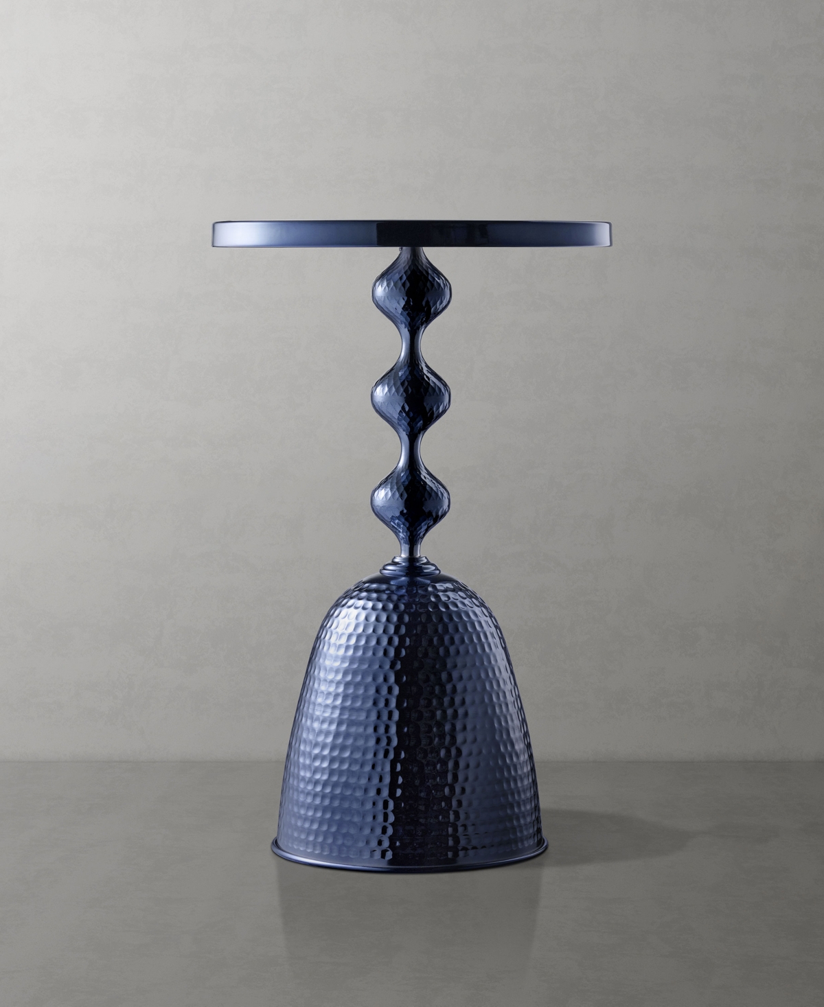 Furniture Of America Knoll 16" Metal Round End Table With Pedestal Base In Blue