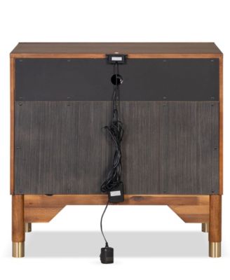 Forma 26" Solid Wood 1-Drawer Nightstand with LED Light and USB Ports