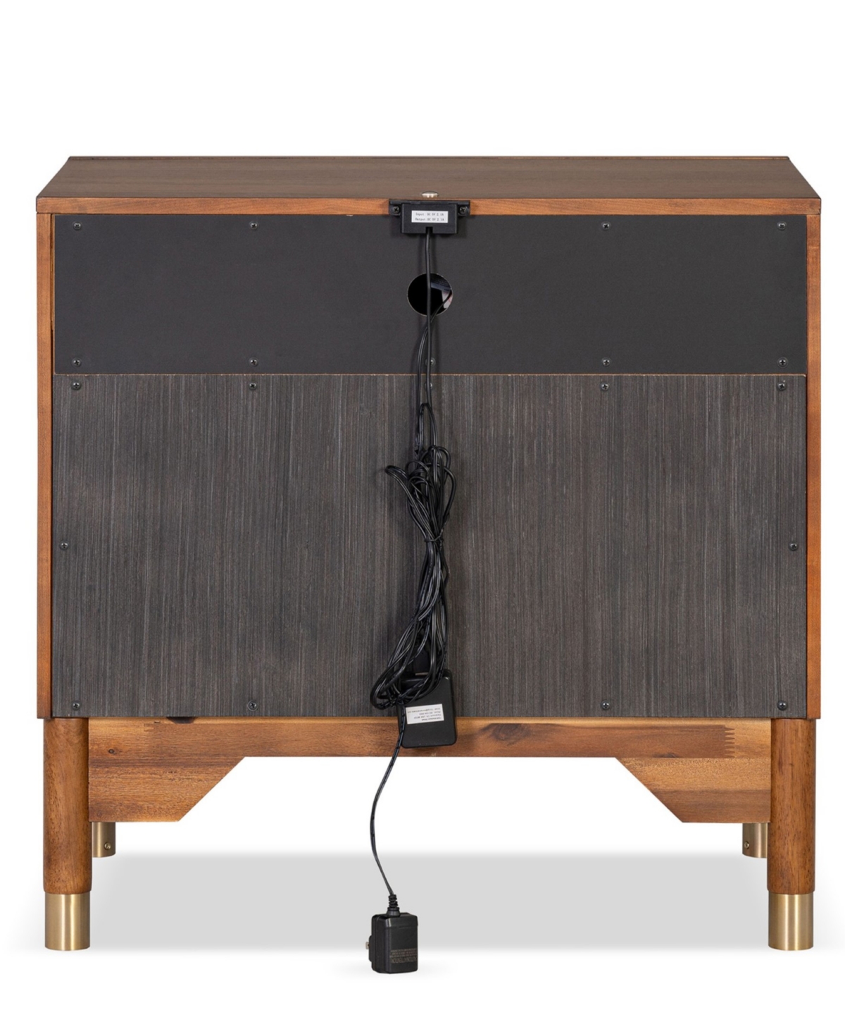 Furniture Of America Forma 26" Solid Wood 1-drawer Nightstand With Led Light And Usb Ports In Brown