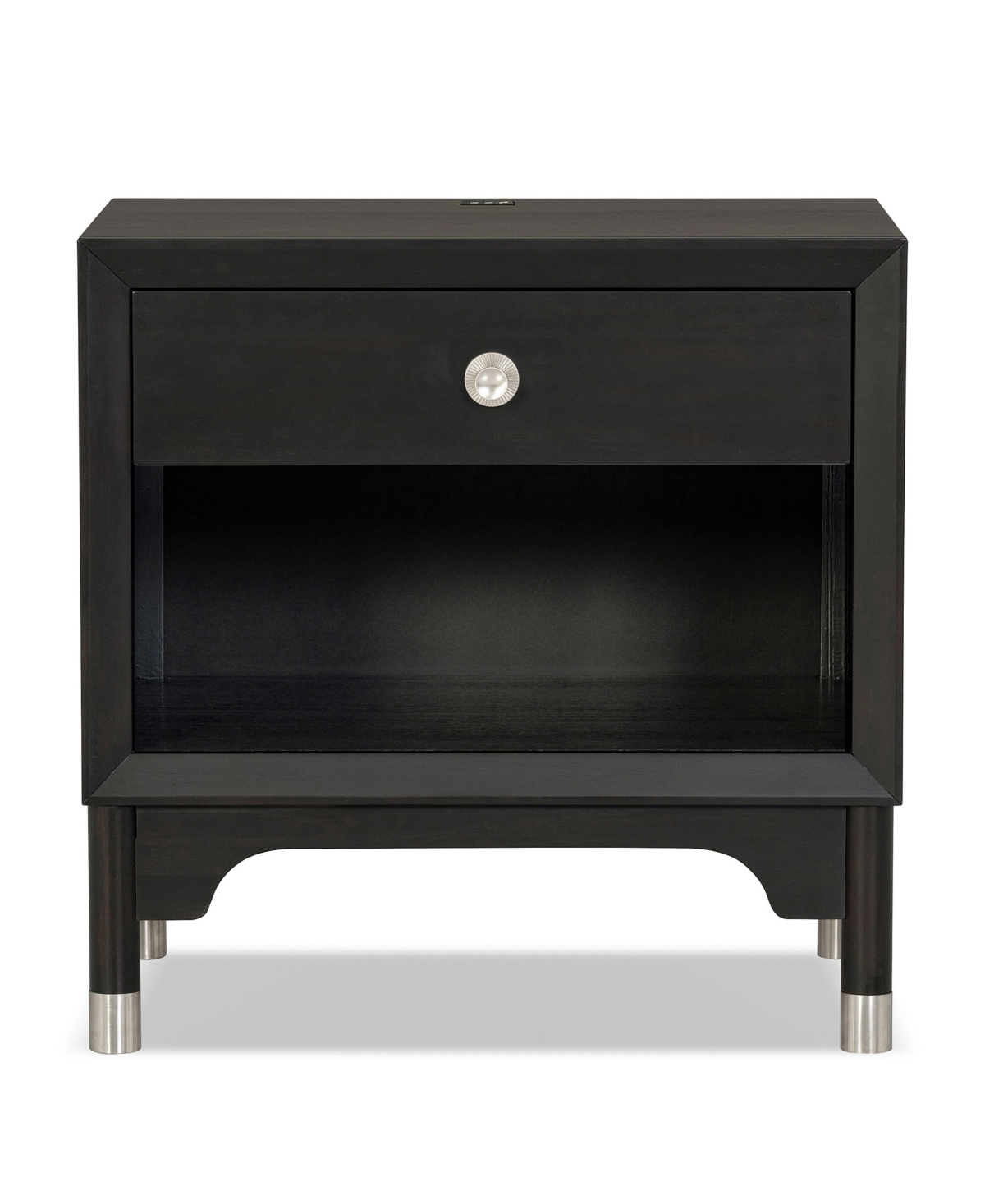 Furniture Of America Forma 26" Solid Wood 1-drawer Nightstand With Touch Light In Black