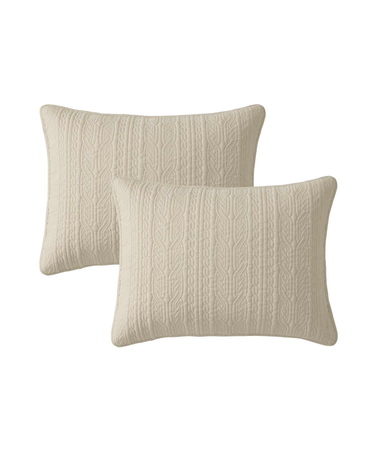 Seventh Studio Cable Knit 3-pc. Quilt Set, King In White