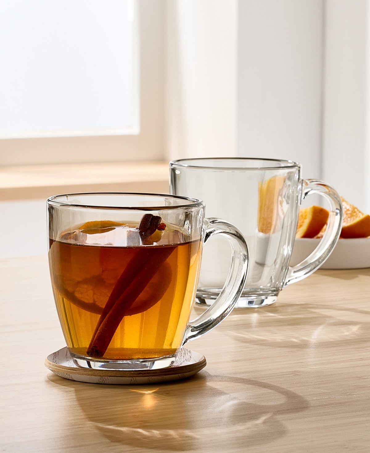 Arch Studio Tapered Glass Mugs, Set Of 2, Macy's Exclusive In Transparent