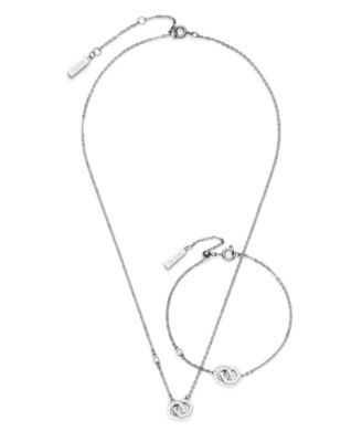 Interlink Silver Tone Stainless Steel Gift Set