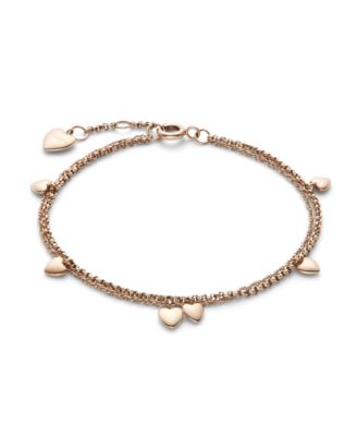 Mini Heart Rose Gold Tone Stainless Steel Bracelet