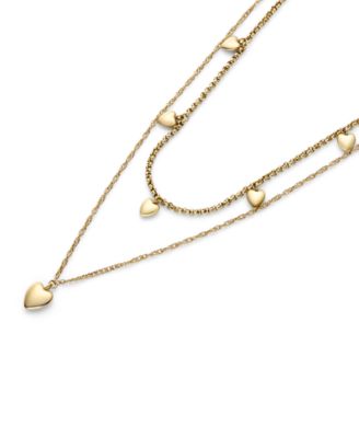 Mini Heart Gold Tone Stainless Steel Necklace