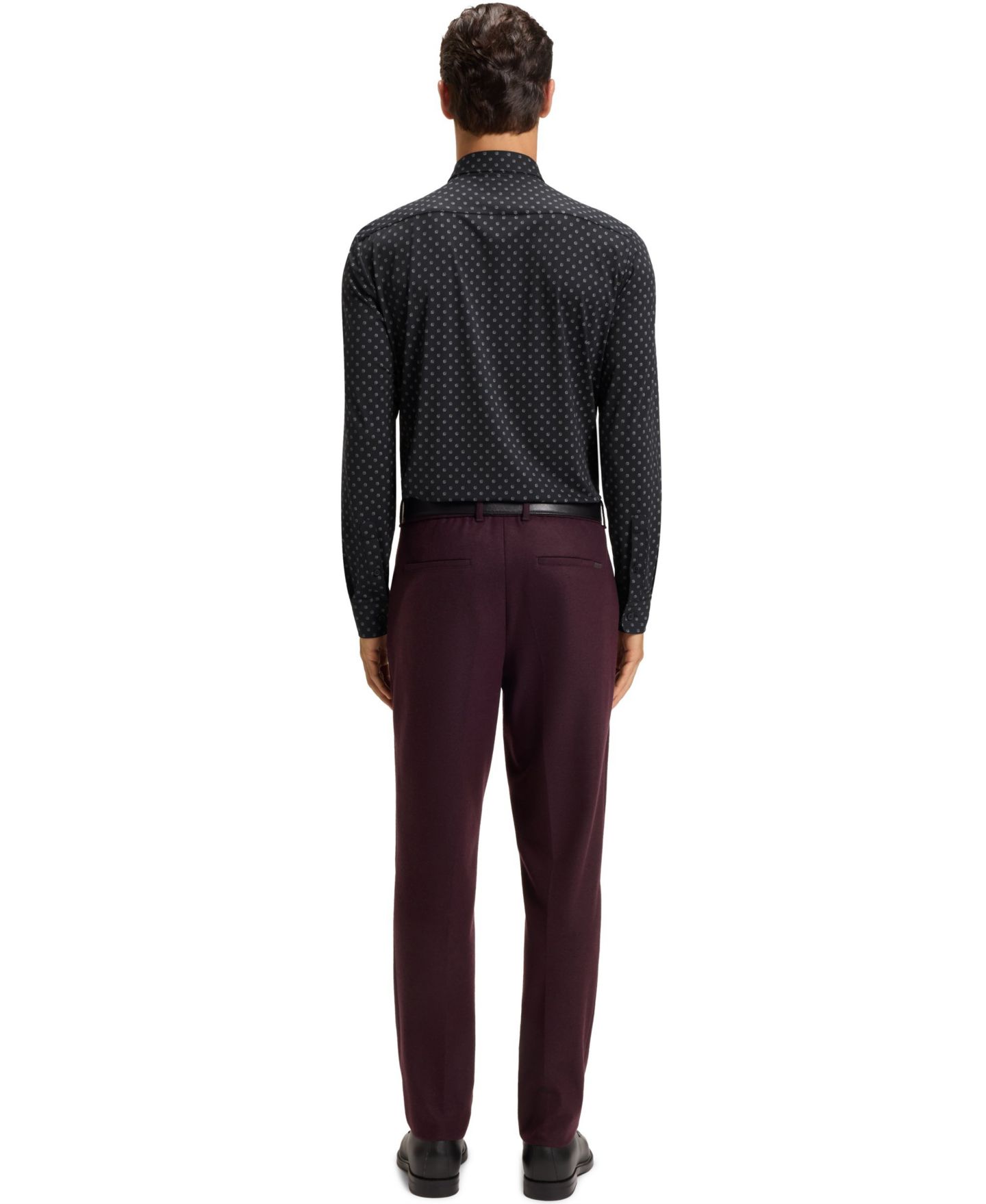 Мужская рубашка Hugo Boss Performance-Stretch Slim-Fit Dress Shirt, цвет: Чёрный — фото 2