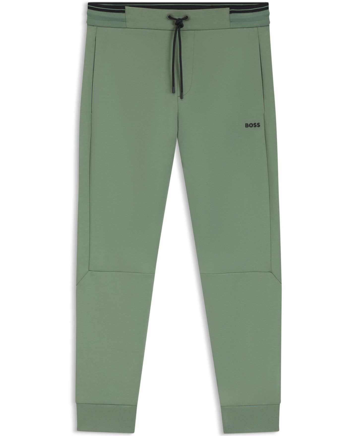 Мужские брюки Hugo Boss Cotton-Blend Tracksuit Bottoms, цвет: Зелёный — фото 3