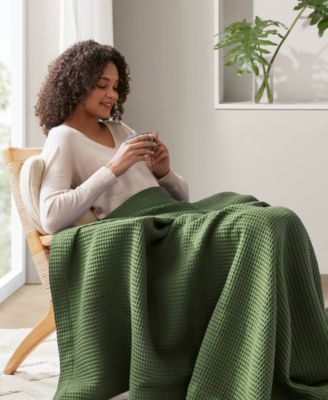 Waffle Weave Cotton Blanket, Full/Queen