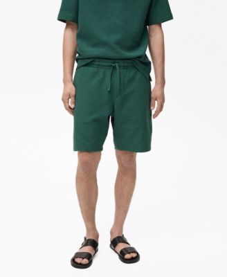 MANGO - Men'sTexturedCotton7.95"BermudaShorts