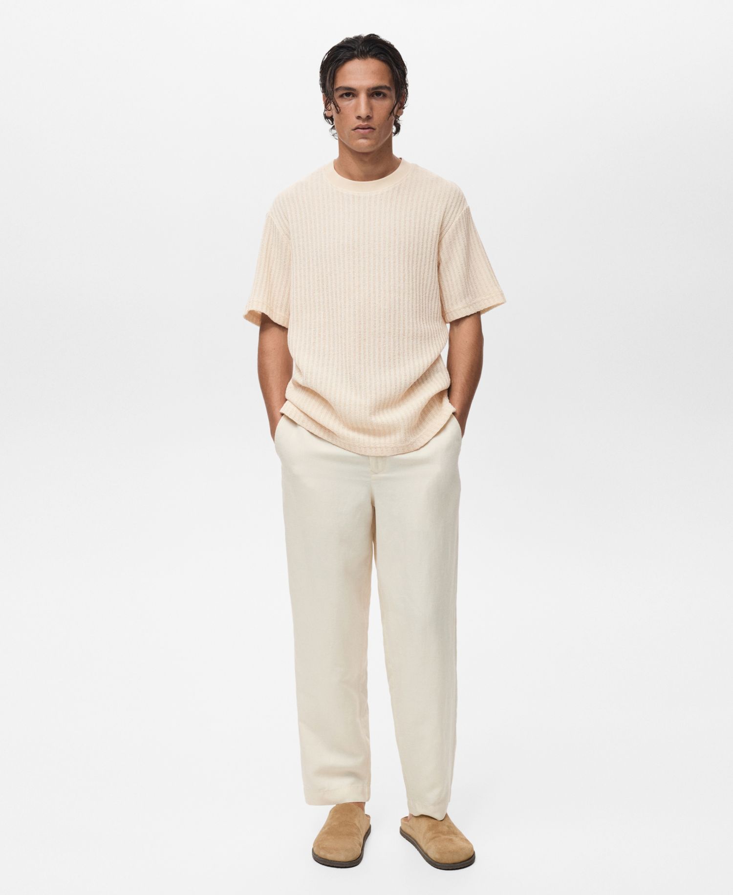 Men's Ribbed Knit T-Shirt