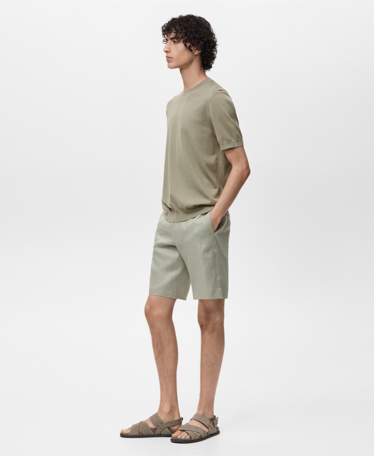 Mango Men's Cotton Fine-knit T-shirt In Green