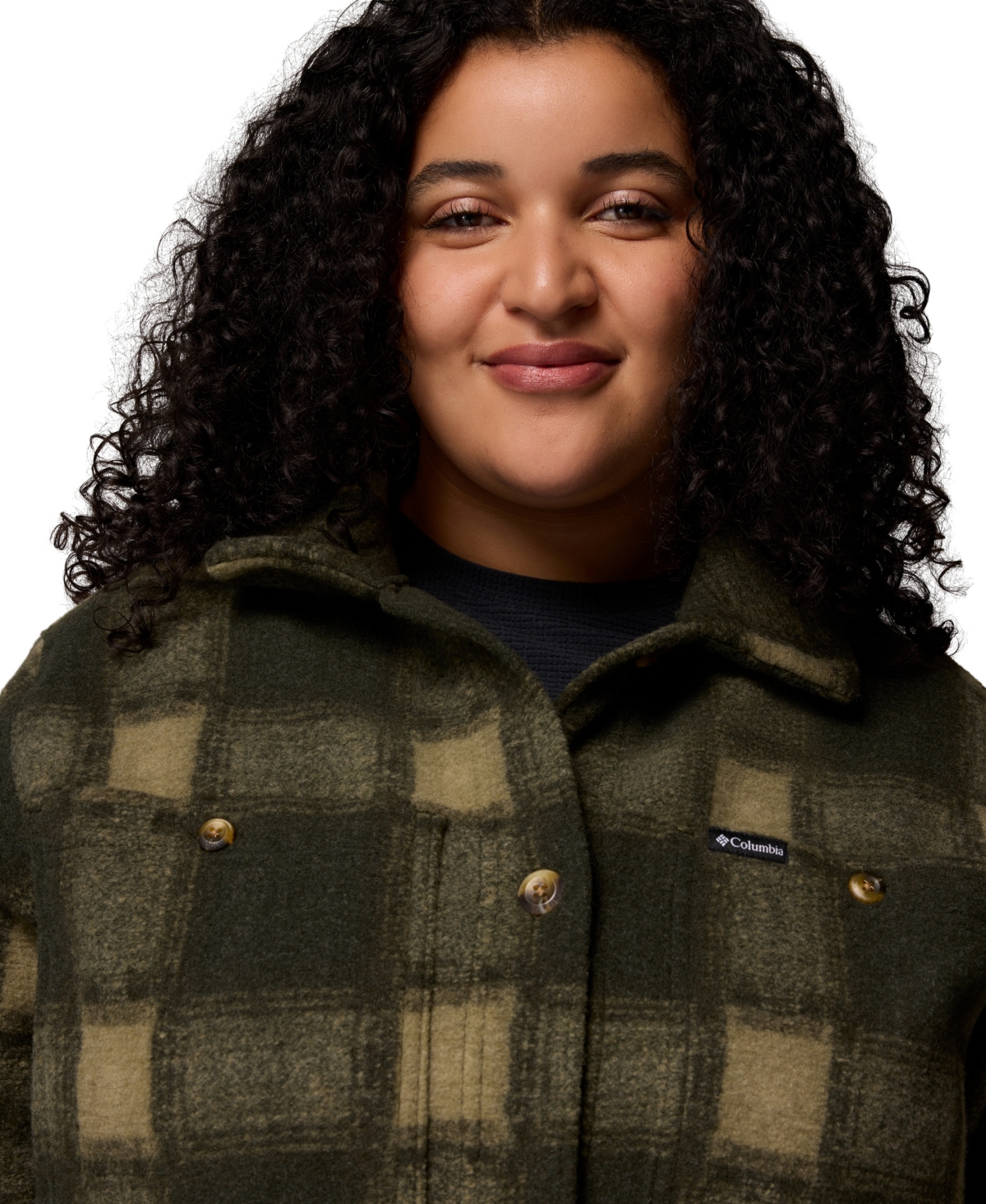 Columbia Plus Size Wildest Venture Long Fleece Coat In Green