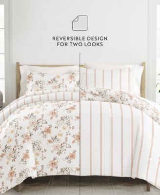 Timeless Pattern Reversible 3-Pc. Duvet Cover Set, King/California King