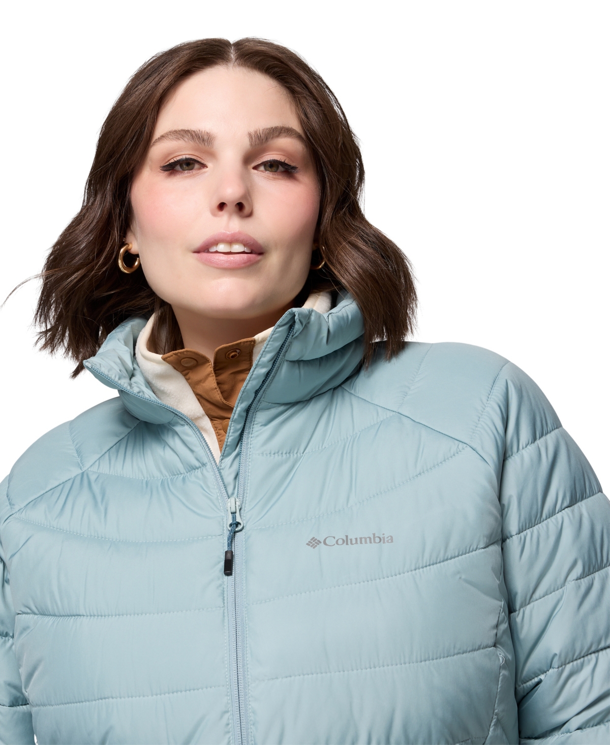 Columbia Plus Size Powder Lite Ii Full Zip Insulated Jacket In Blue