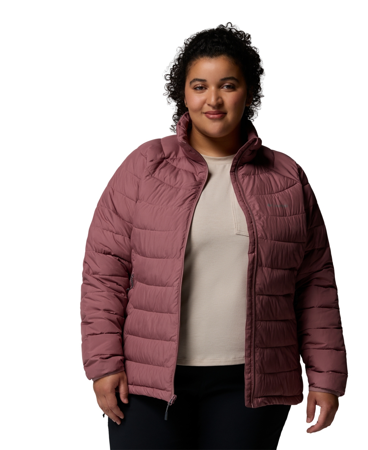 Columbia Plus Size Powder Lite Ii Full Zip Insulated Jacket In Purple