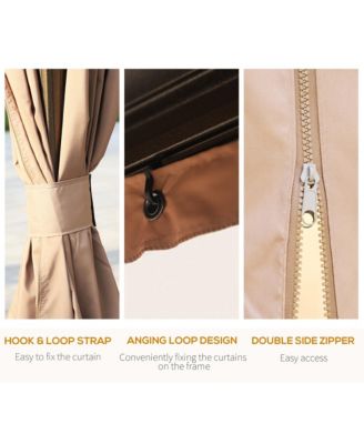 10' x 13' Hardtop Gazebo Canopy w/ Steel Roof, Sidewalls,