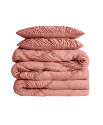 Emmy Textured Ruched 3-Pc. Comforter Set, King