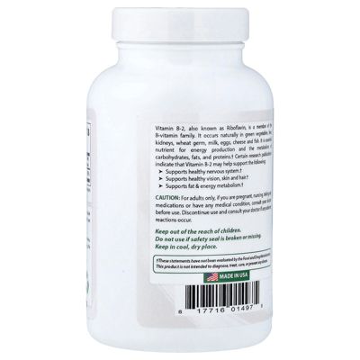 Vitamin B-2 (Riboflavin)  400 mg  -  120 Vegetarian Capsules