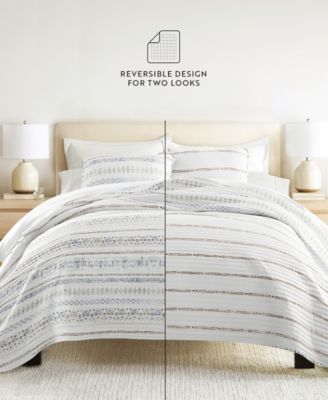 Relic Stripe Reversible 3-Pc. Quilt Set, Full/Queen