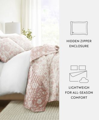 Textured Floral Reversible 2-Pc. Quilt Set, Twin/Twin XL