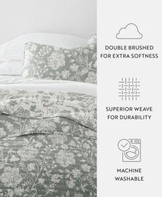 Textured Floral Reversible 2-Pc. Quilt Set, Twin/Twin XL