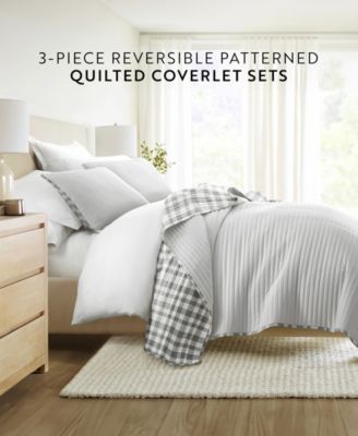 Watercolor Plaid Reversible 3-Pc. Quilt Set, King/California King