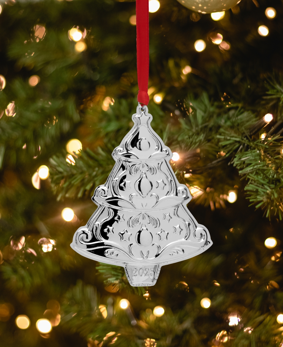 Gorham 2025 Sterling Silver Christmas Tree Ornament, 9th Edition In Silver