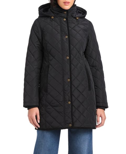 Женское пальто Vince Camuto Long Mini Quilt, цвет: Чёрный