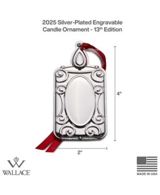 2025 Silver-Plated Engravable Candle Ornament, 13th Edition
