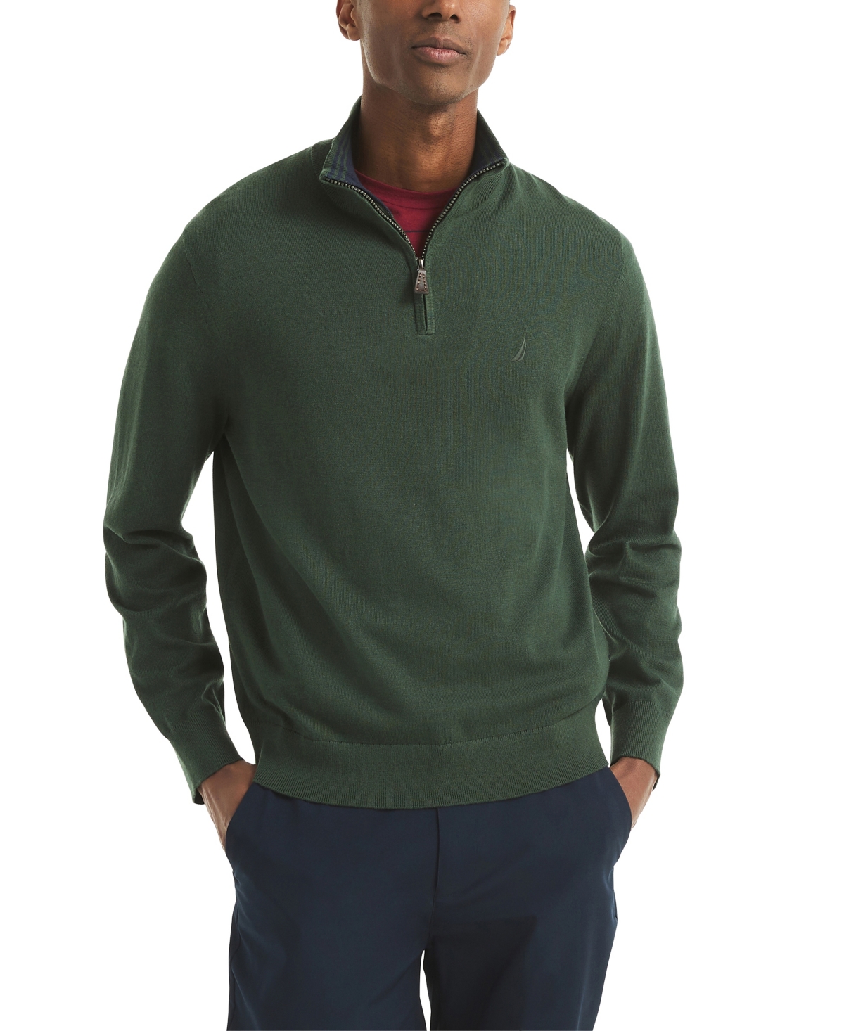 Nautica Men's Navtech Classic-Fit Solid Quarter Zip Sweater