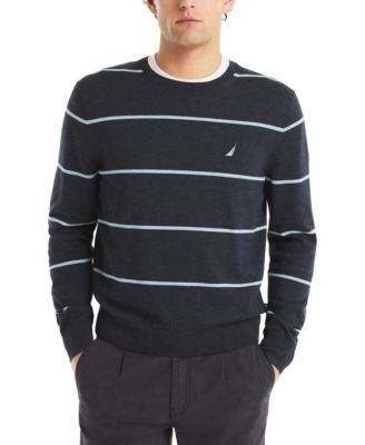 Nautica - Men's Performance Striped Crewneck Sweater