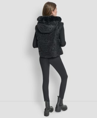 Women's Cheetah Print Tech Puffer Vest Jacket