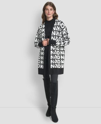 Women's Repeat Logo Open-Front Cardigan Sweater